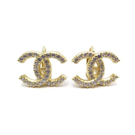 Boucles d'oreilles à strass Chanel CC Logo 